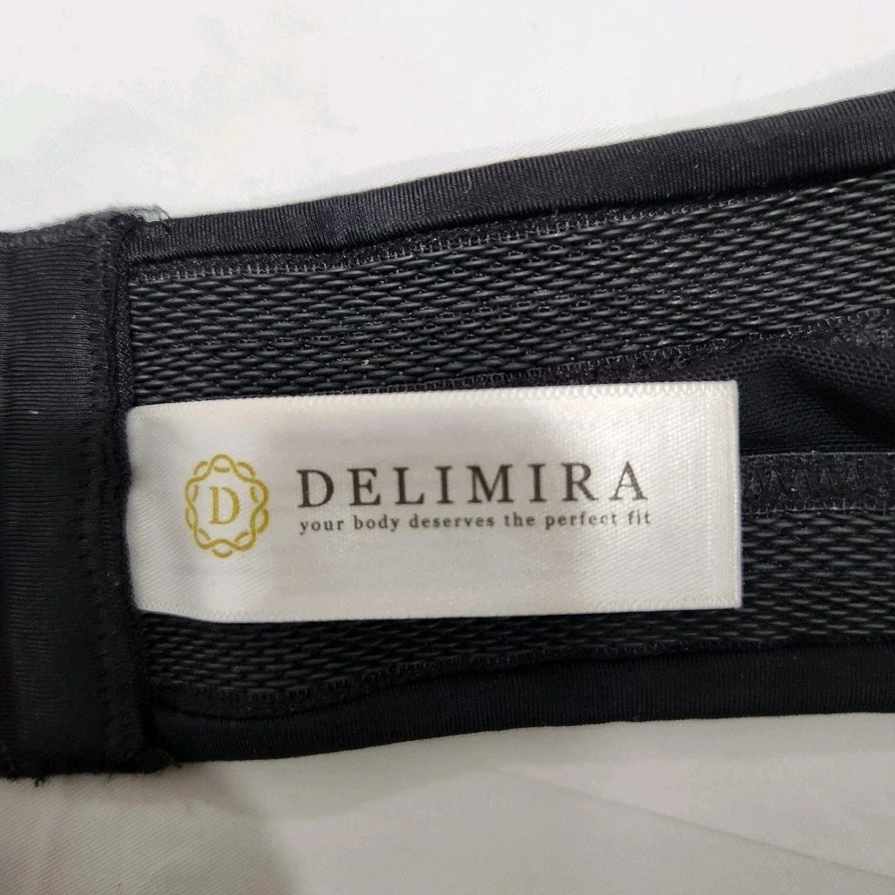 Delimira‎ Bra Womens 40D Black Strapless Push Up Lace Underwire Plus Size